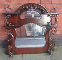 Mahogany overmantle mirror