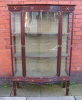 Bow Front Walnut Display Cabinet
