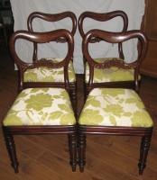Four Mahogany Balloon Back Chairs