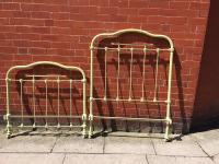 Cast Iron And Brass Painted Antique Bed