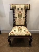 Victorian Mahogany Barley Twist Prayer Chair
