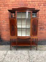 Edwardian Mahogany Bow Front Display Cabinet