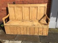 Welsh Rustic Pine Settle Bench C1890