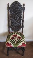 Victorian oak carved hall chair